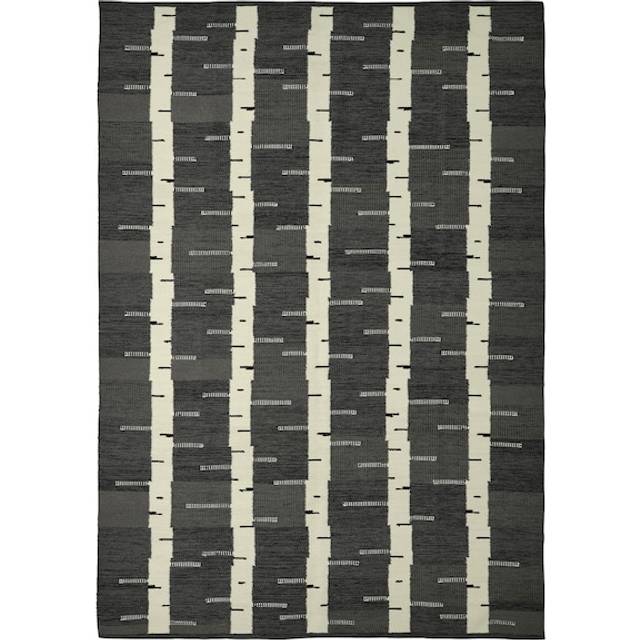 STOCKHOLM 2025 matta, slätvävd, grå/vit/svart handvävd, 170x240 cm