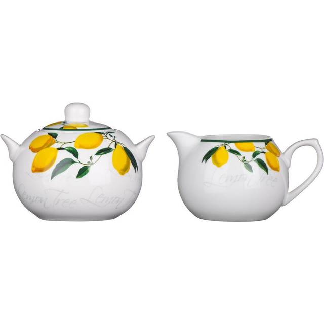 Adelle Sugar and Creamer Set - White;Yellow