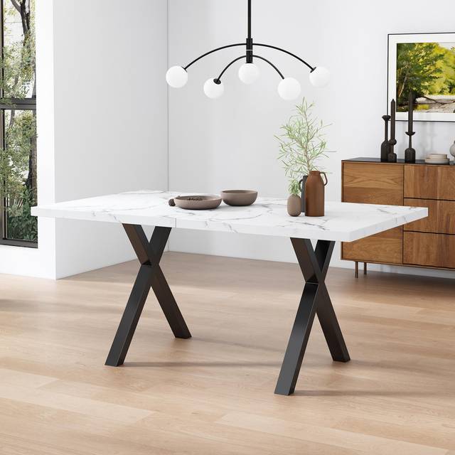 Dining Table With Cross-leg - White