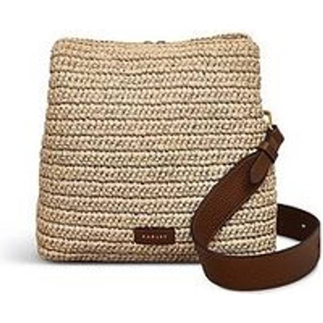 Radley Dukes Place Leather Raffia Adjustable Crossbody Bag, Natural