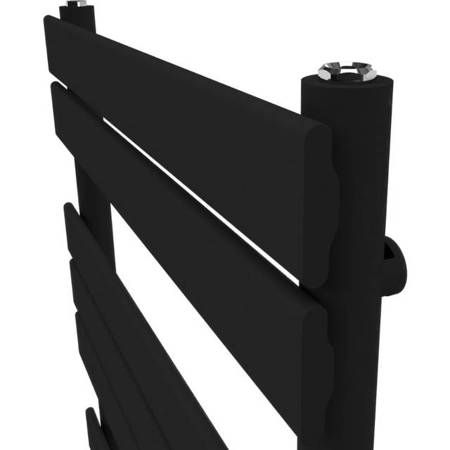 White Flat Designer Towel Radiator 1200mm (H) x 600mm (W) - Black (31cm H x 23cm W x 4cm D)