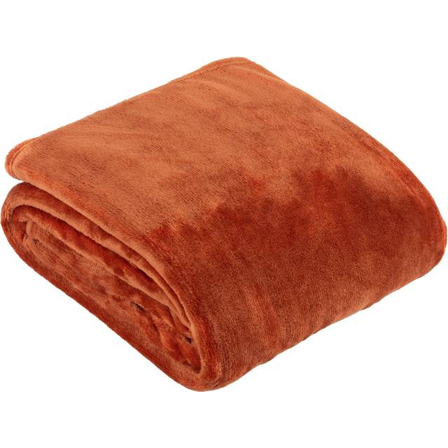 Furn Harrow Fleece Throw In Orange - 140cm x 180cm