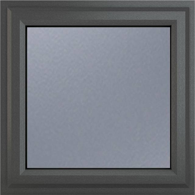 Crystal uPVC Double Glazed Window Top Hung Opener Grey White Obscure Glass 610x610mm - Crystal-Direct - 61 x 61 x 7cm