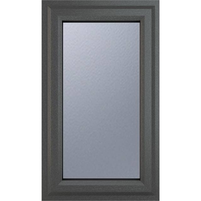 Crystal uPVC Double Glazed Window Top Hung Opener Grey White Obscure Glass 610x1040mm - Crystal-Direct - 104 x 61 x 7cm