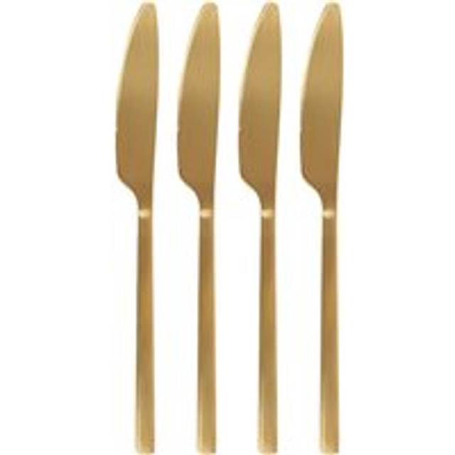 Stainless Steel Dinner Knives - 21cm - Pack of Four - Gold