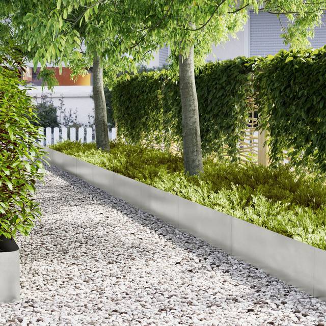 vidaXL Lawn Edgings 20 pcs 100x0.5x30 cm Stainless Steel - Silver