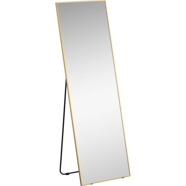 HOMCOM Full Length Mirror Dressing Mirror Wall-Mounted Entryway Gold Frame | TJ Hughes