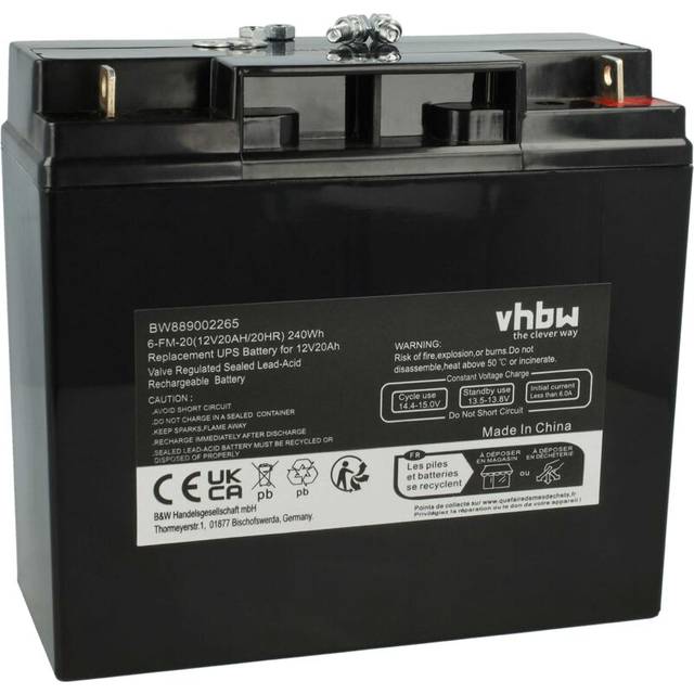 Vhbw - 1x Battery Replacement for AGM10 for ups (20 Ah, 12 v, agm)