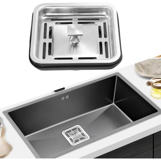 Stainless Steel Square Sink Strainer Plug Kitchen Sink Drain Mesh Stopper Basket Strainer Waste Plug Kitchen Appliances