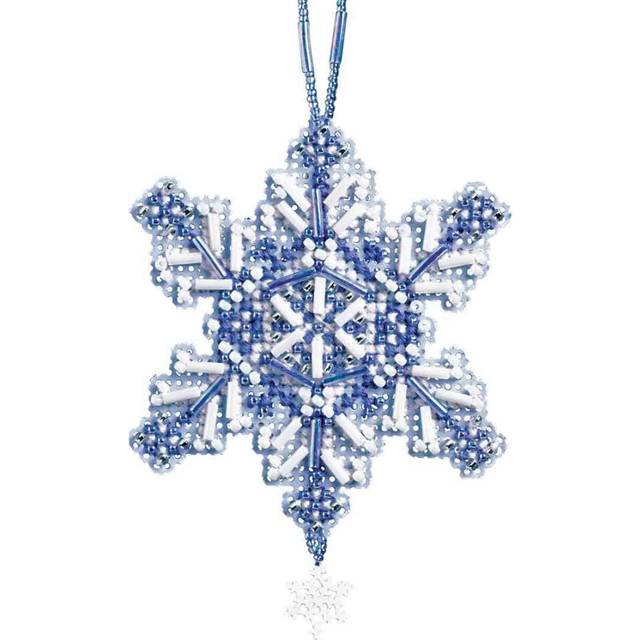Sapphire Crystal Beaded Counted Cross Stitch Ornament Kit Mill Hill 2012 Snow Crystals MH162304