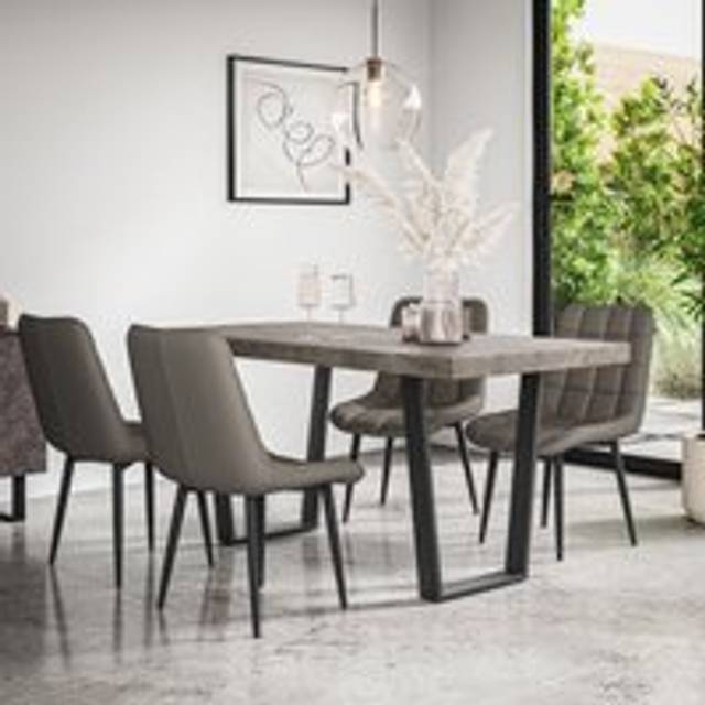 (Green) Aria Dining Table And Chairs - Oak Effect Table w 4-6 Nova Velvet Chair