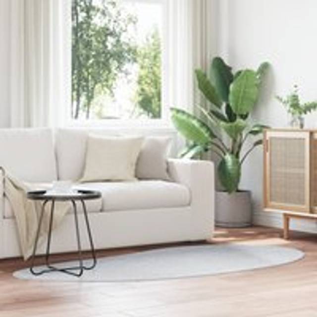 Area Rug Grey 100x200 cm Polyester Non-Slip - Medium