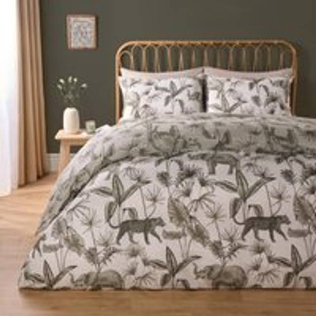 Duvet cover set safari jungle reversible bed quilt with pillowcases soft bedding
