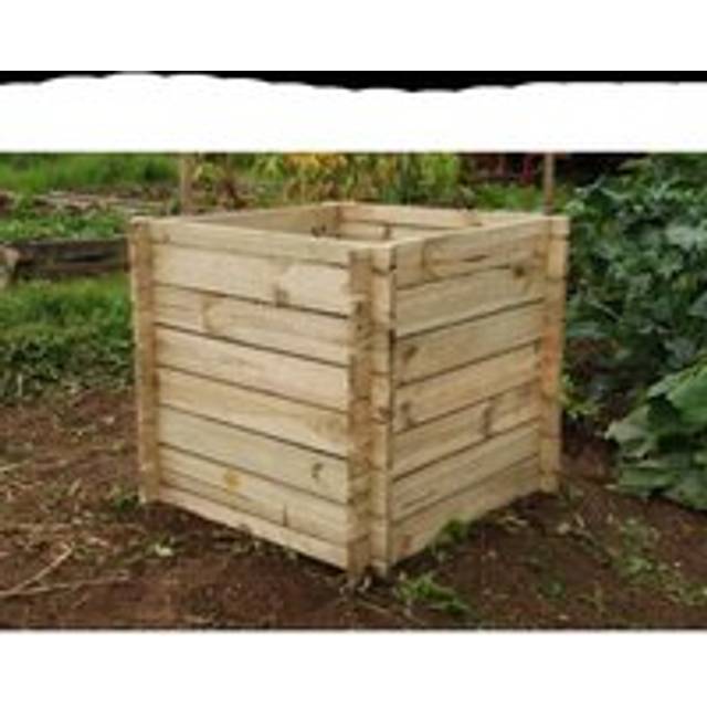 Outdoor Wooden Compost Bin 373 Litre Composter with Slatted Design 73cm - Beige - One Size