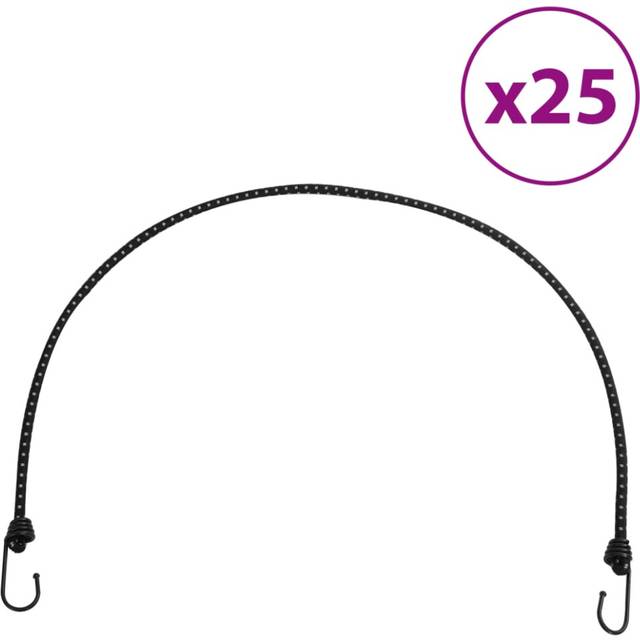 vidaXL Bungee Cords with Reflective Strips and Hooks Bungee Straps 25 pcs