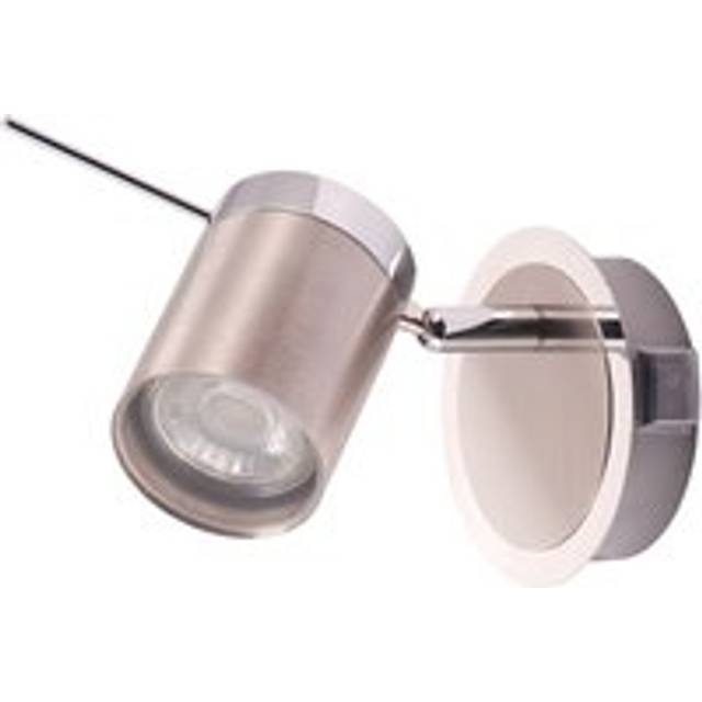 Modern Designer Chrome and Satin Nickel Spot IP44 Bathroom Wall Light Fitting - Silver - One Size