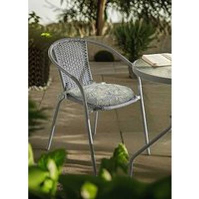 Alan Symonds Monstera Pair of Round Seat Pads - Blue