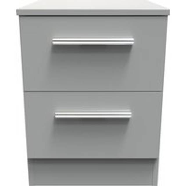 Trent 2 Drawer Bedside (Ready Assembled) - Grey - Small