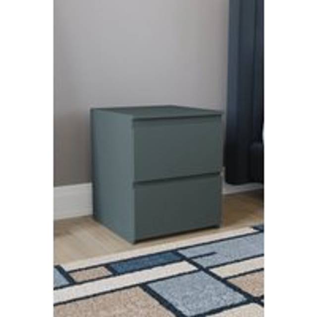 Vida Designs Denver 2 Drawer Bedside Chest Of Drawers Bedroom Furniture - Green - One Size