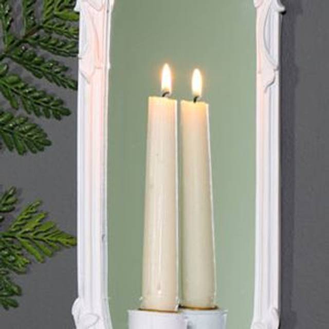 Ornate White Wall Mirror Candle Holder Sconce Material: Home Decor & Accessories/Wall Art & Plaques