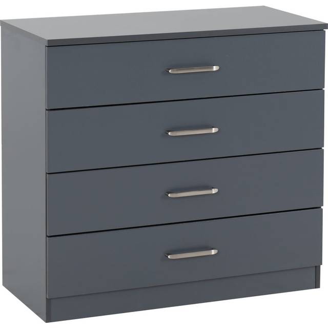 Seconique Dakota 4 Drawer Chest - Dark Grey, Grey