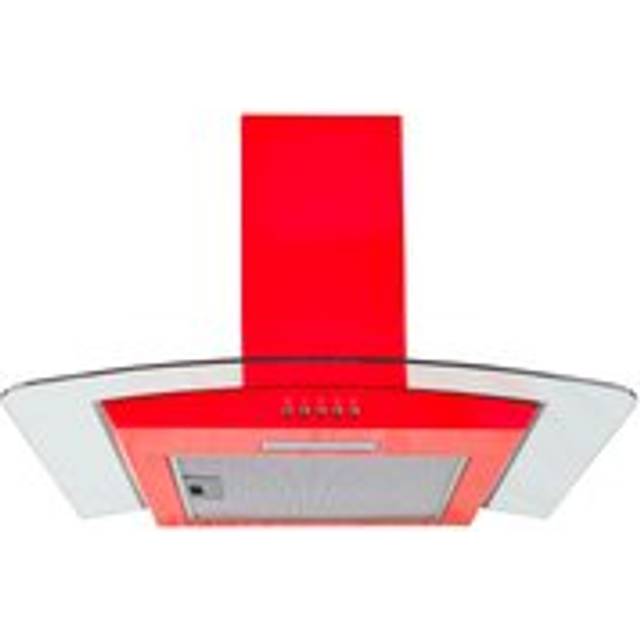 SIA CGH60RD 60cm Red Curved Glass Chimney Cooker Hood Kitchen Extractor Fan