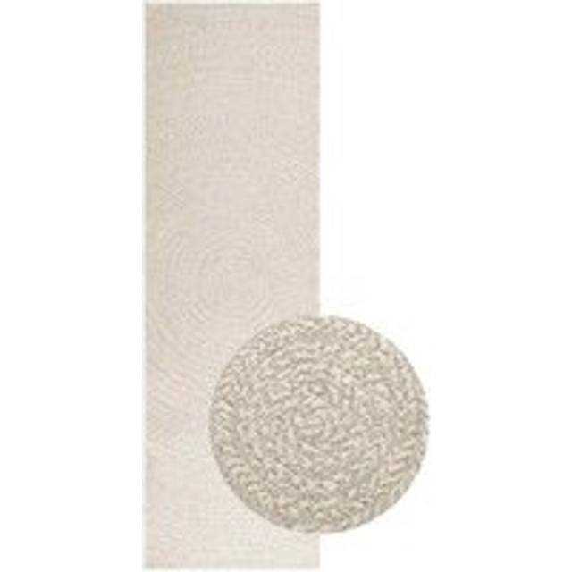 Rug ZIZUR Cream 80x250 cm Jute Look Indoor and Outdoor - Medium