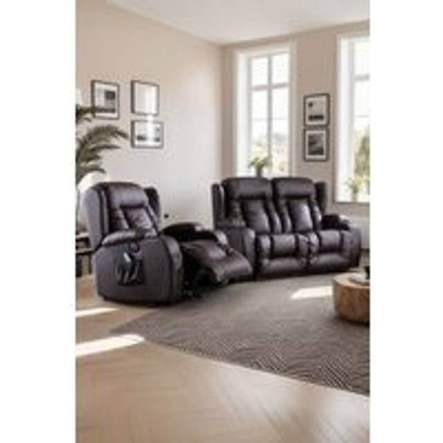 Caesar electric recliner bonded leather 1+2 seater sofa set