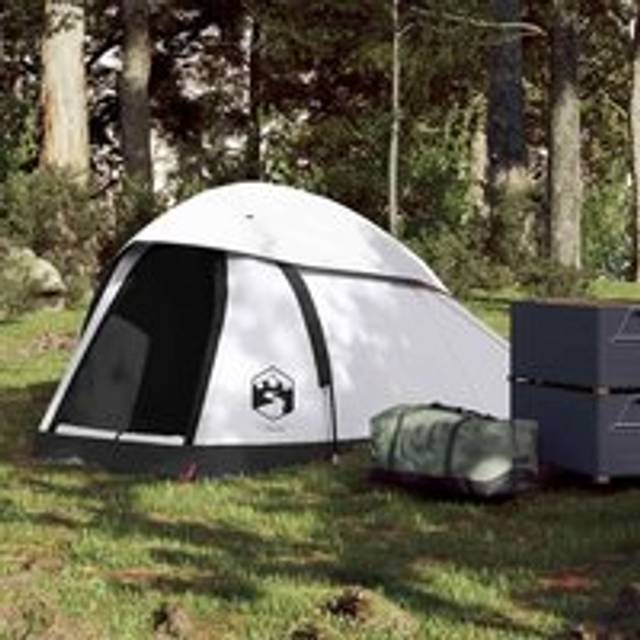 Camping Tent Dome 1-Person White Blackout Fabric Waterproof - One Size
