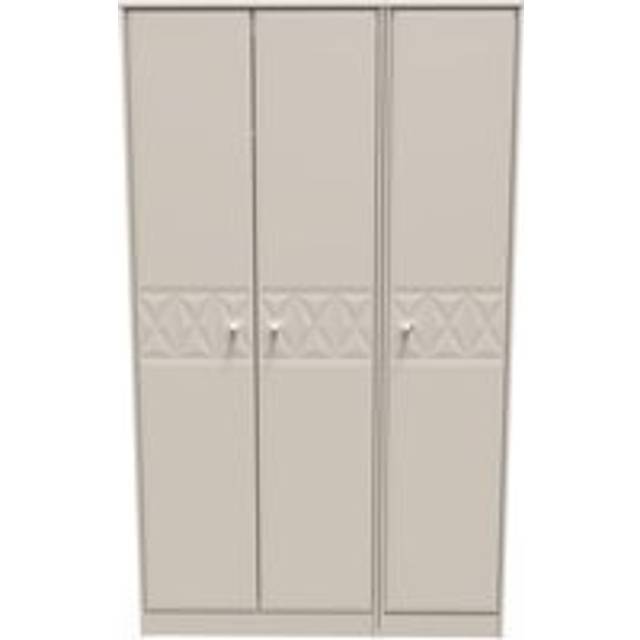 Welcome Furniture Ready Assembled Pixel Tall Triple Plain Wardrobe In Kashmir Matt, Cream