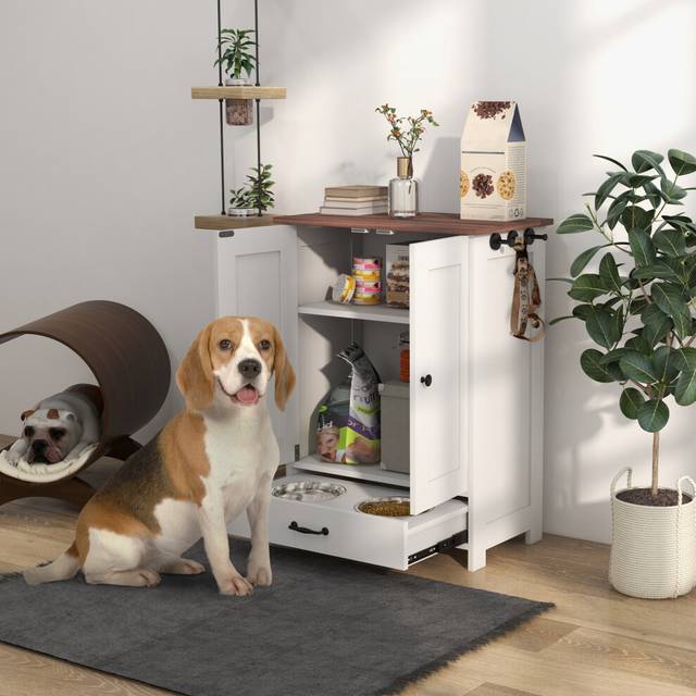 PawHut Dog Feeding Station with Storage - Pet Feeding Station with Dog Bowls | TJ Hughes