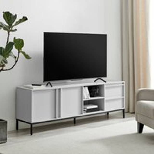 Furniturebox Sval 2 Door 2 Drawer 2 Shelf Off White Wooden TV Unit