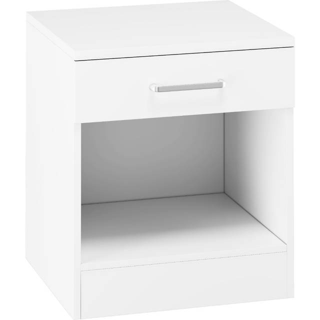 Seconique Dakota 1 Drawer Bedside - White, White