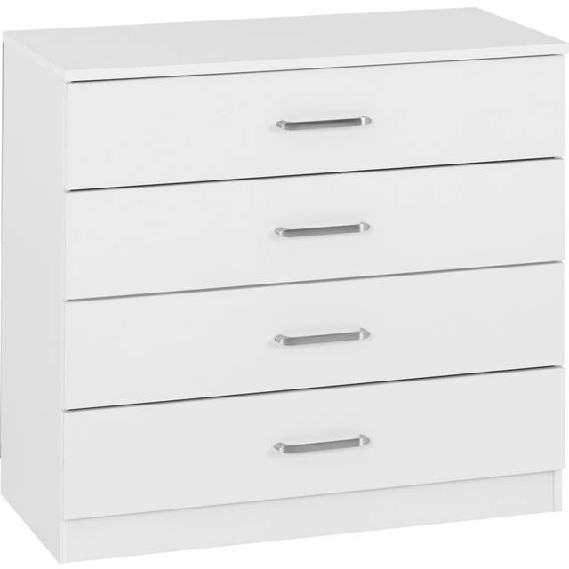 Seconique Dakota 4 Drawer Chest - White, White