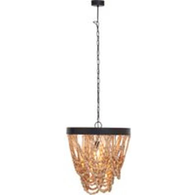 Lapiz Wood Bead Chandelier - Brown - One Size