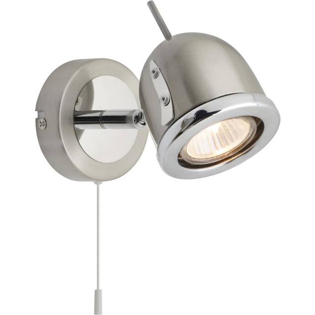 Indoor brush chrome mounted reading wall light pull switch adjustable head h3037