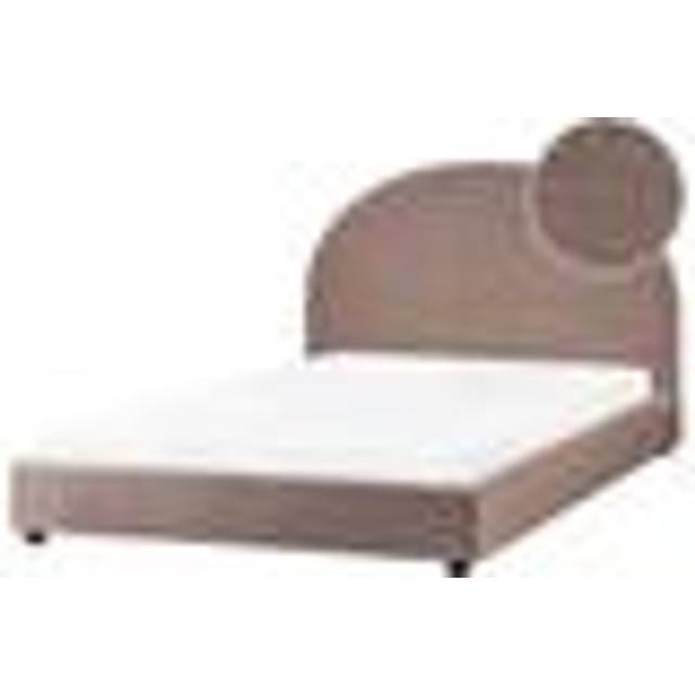 Minimalist Upholstered Bed eu Double Size 4ft6 Boucle Taupe Vaucluse