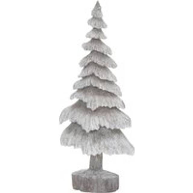 Carved Wood Effect Grey Snowy Tree