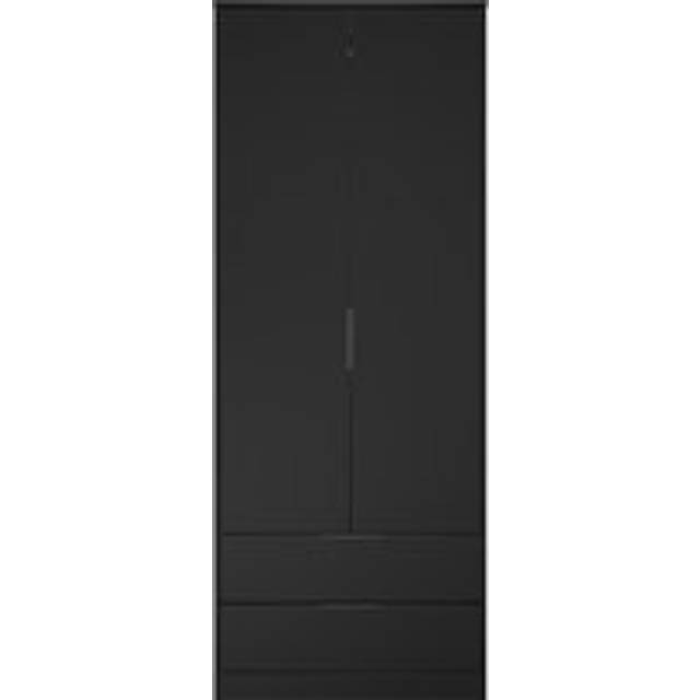 Hong Kong B Tall Wardrobe Black 2 Doors 2 Drawers 197cm