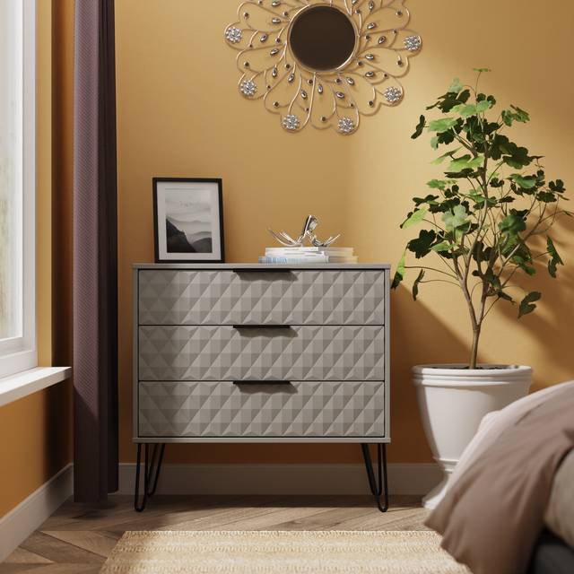 Harlequin 3 Drawer Chest in Dusk Grey - Ready Assembled - Lewis's Home | TJ Hughes