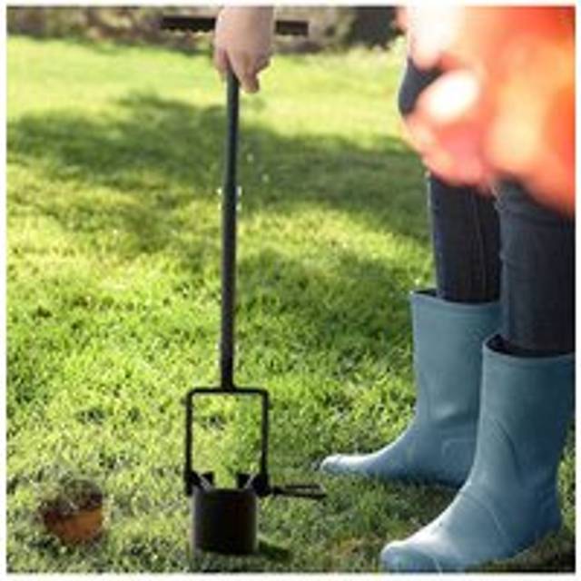 Long-Handled Bulb Planter - Black - One Size