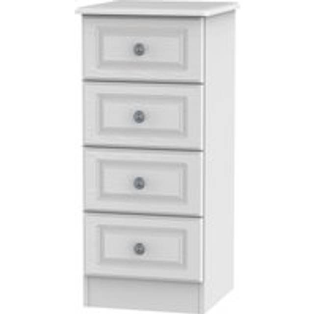Kendal 4 Drawer Tallboy (Ready Assembled) - White - Small