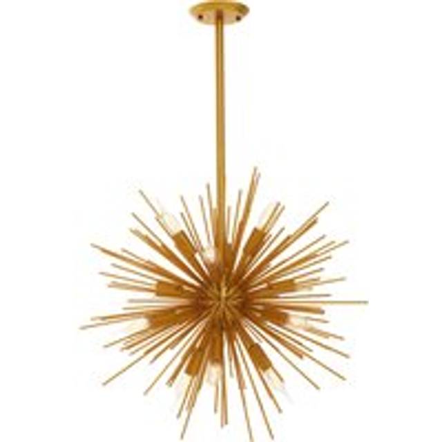 Spike Brass Finish Metal Pendant Light - Gold - One Size