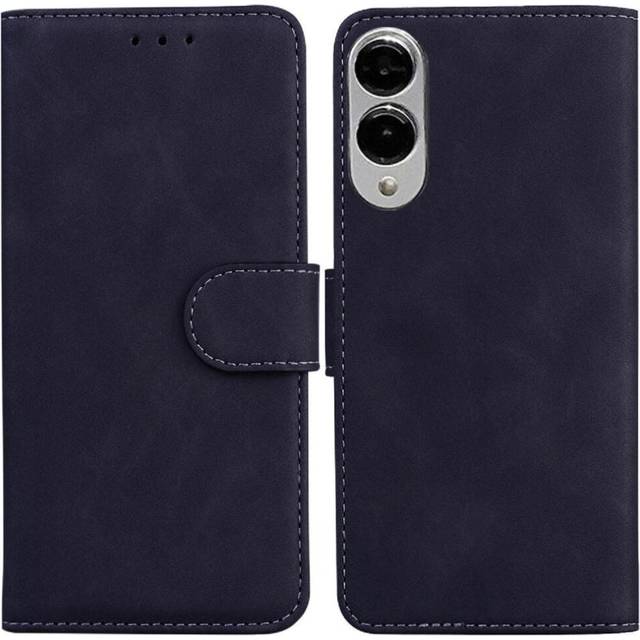 (Black) Flip Case for Samsung Galaxy S25 Edge Premium Pu Leather Magnetic Stand Holder Card Slot
