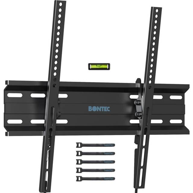 Ultra Slim TV Wall Bracket, Tilting TV Wall Mount for 23-60 Inch TVs, Low Profile TV Bracket, Max VESA 400x400mm, Holds Up to 45kg, Spring Locking