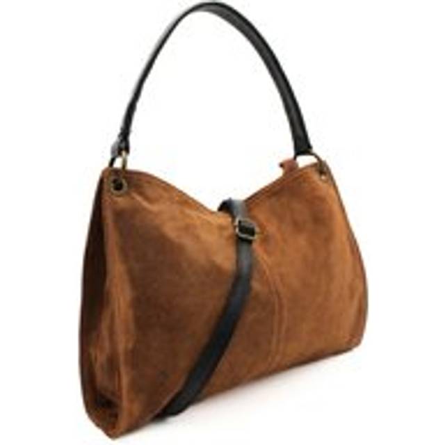 Kitise Genuine Italian Suede Leather Stylish Small Shoulder Bag With Detachable Strap In Brown - One Size