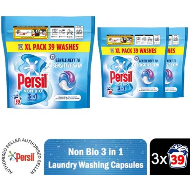 Persil XL 3 in 1 Non Bio Washing Capsules 39W, 3Pk