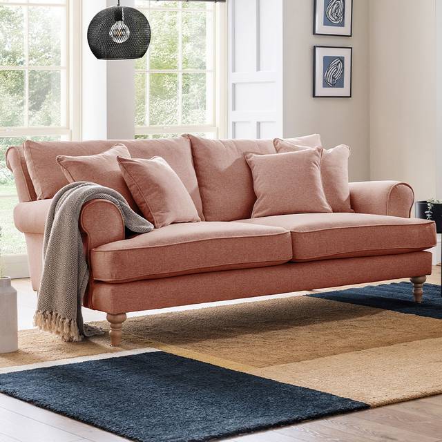 Eastwood Faro 2 Seater Medium Coral Sofa - Pink - 110 x 200 x 78cm