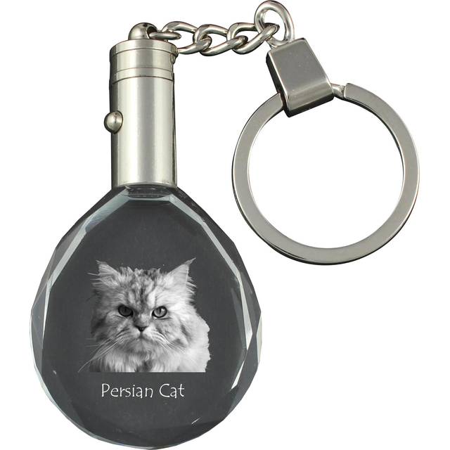 Persian Cat - Fob with cat photo, crystal key ring in gift box, unique gift by Art-Dog brand transparent