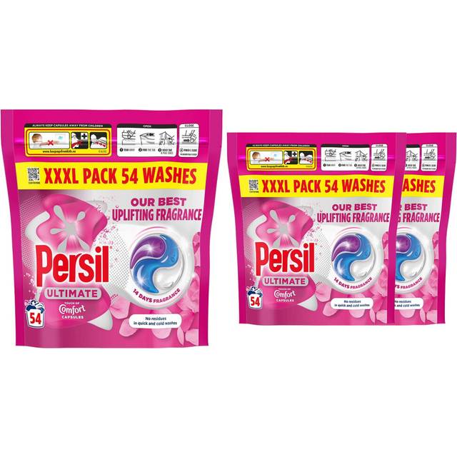 Persil ultimate washing capsules touch of comfort 54 or 44 washes, 3 pack